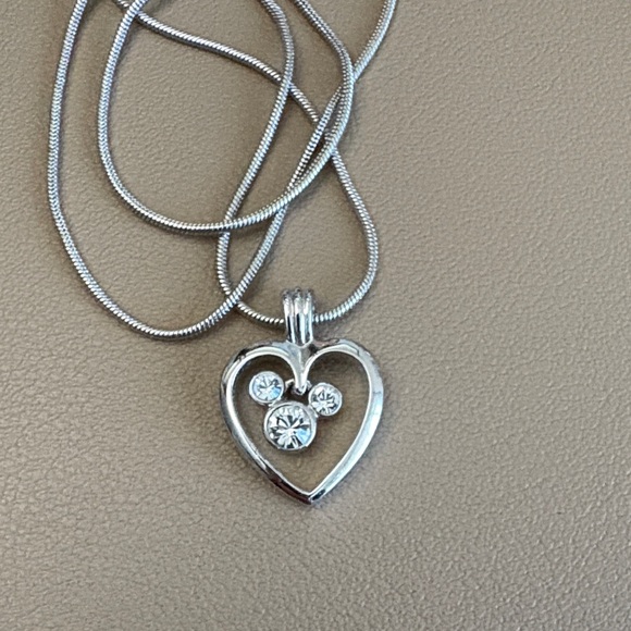 Disney Elegant Silver Heart Necklace and Earring Set - Picture 3 of 4